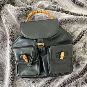 Vintage Gucci Bamboo Black Backpack